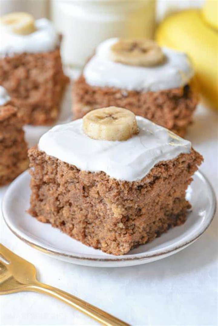 Banana Cake on a white platter,