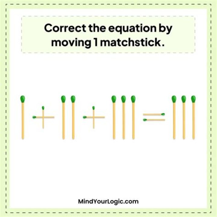 Brain Challenge: 1+11+111=111 Move Only 1 Matchstick To Fix The Equation