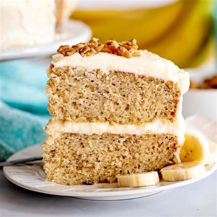 Slice of banana cake.